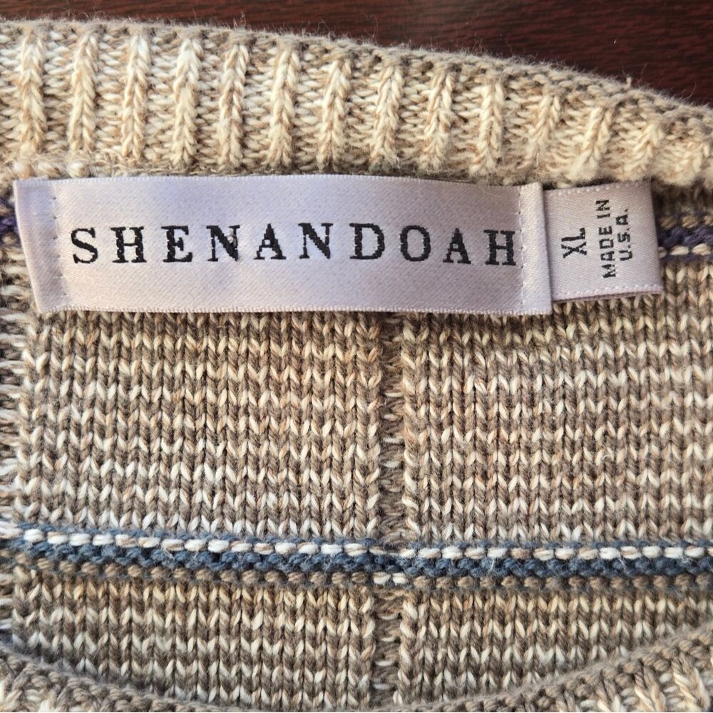 Vintage Shenandoah Navy Blue Textured Pullover Sweater Men's Large 90s - Picture 8 of 10